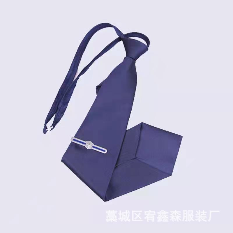 Security Work Clothes Tie Zipper Men and Women Security Guard Dark Blue Tie Clip New Security Tie Clip
