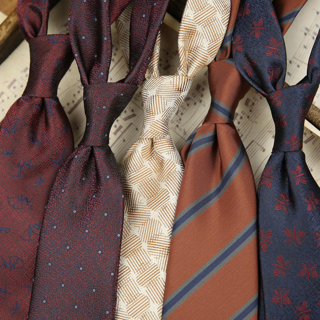 Polyester Silk Tie Men's Formal Wear Business Work 8cm Striped Professional Bridegroom British Suit Accessories