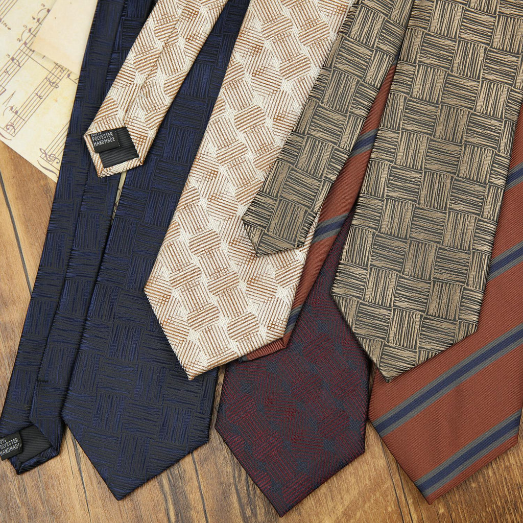 Polyester Silk Tie Men's Formal Wear Business Work 8cm Striped Professional Bridegroom British Suit Accessories