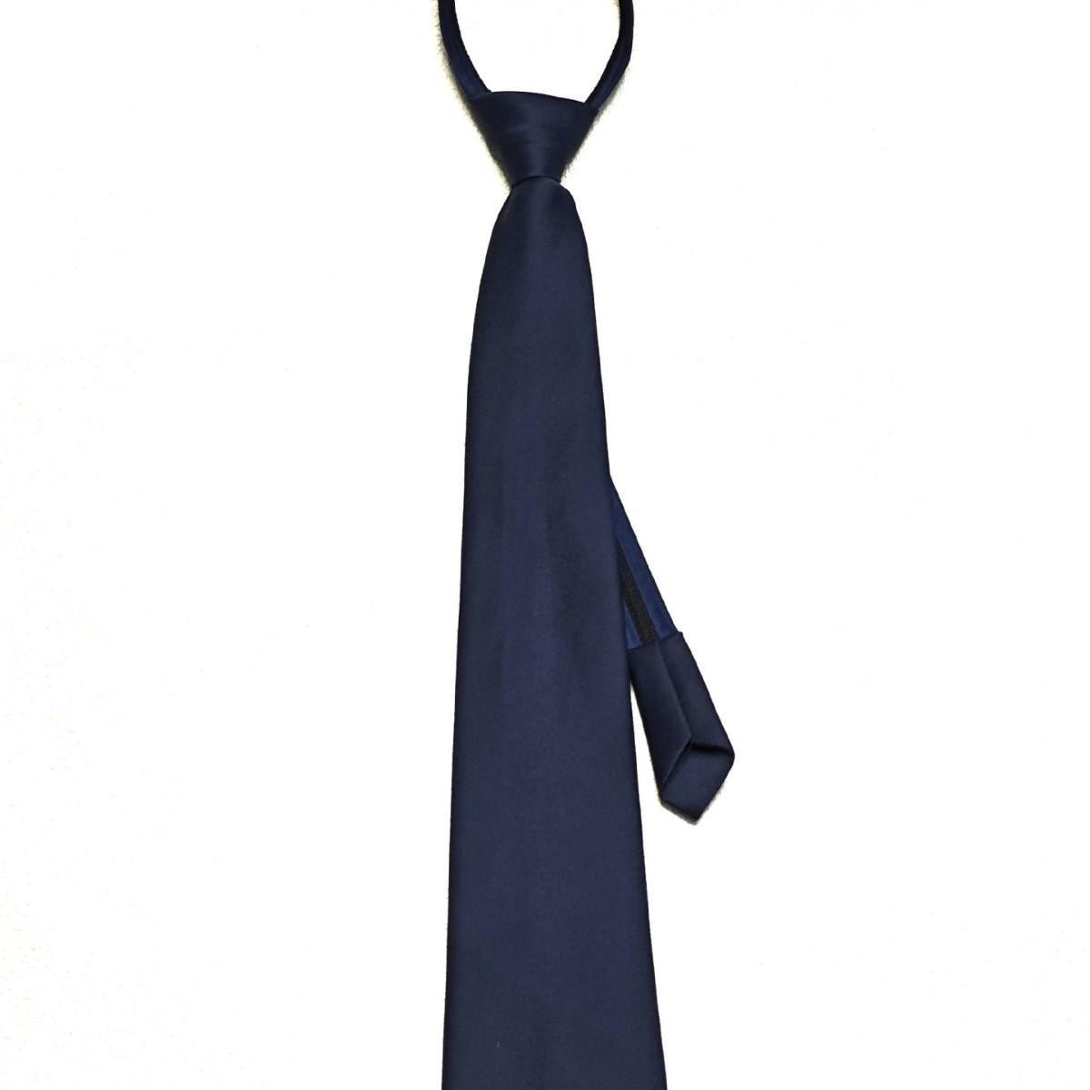 Men's Adult 45cm Zip Tie Clothing Lazy Easy to Pull Business Solid Color 8cm Tie