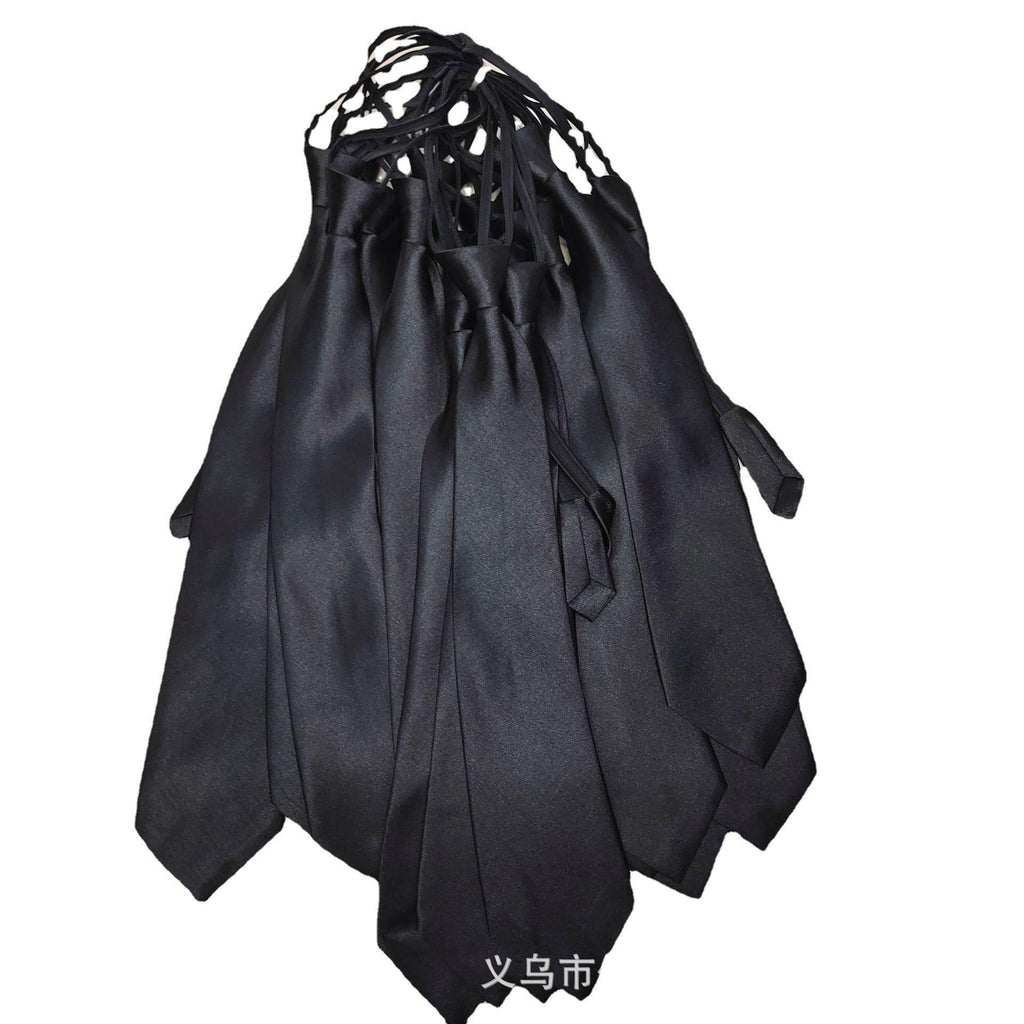 Men's Adult 45cm Zip Tie Clothing Lazy Easy to Pull Business Solid Color 8cm Tie