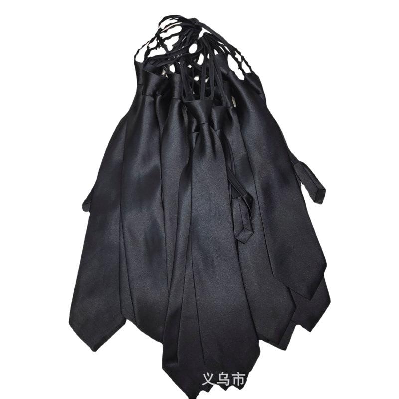 Men's Adult 45cm Zip Tie Clothing Lazy Easy to Pull Business Solid Color 8cm Tie