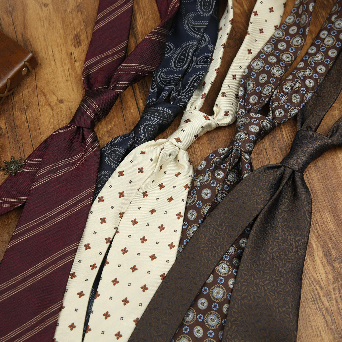 Tie Men's 8cm Formal Wear Professional Business Casual Versatile Simple Coffee Color Wine Red Striped Green Gold Vintage Tie