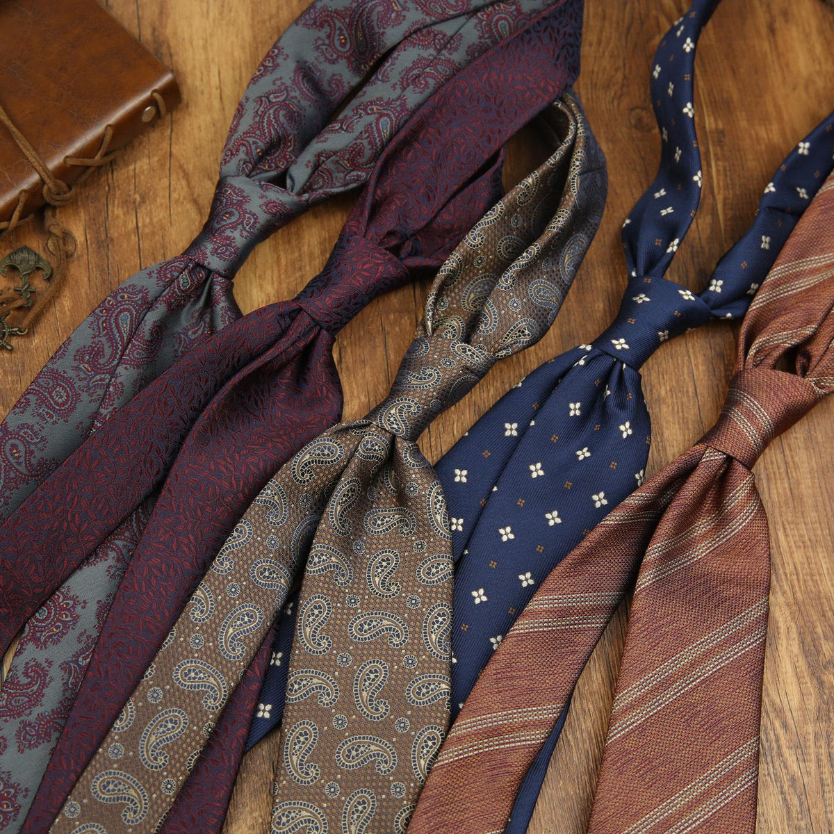 Tie Men's 8cm Formal Wear Professional Business Casual Versatile Simple Coffee Color Wine Red Striped Green Gold Vintage Tie