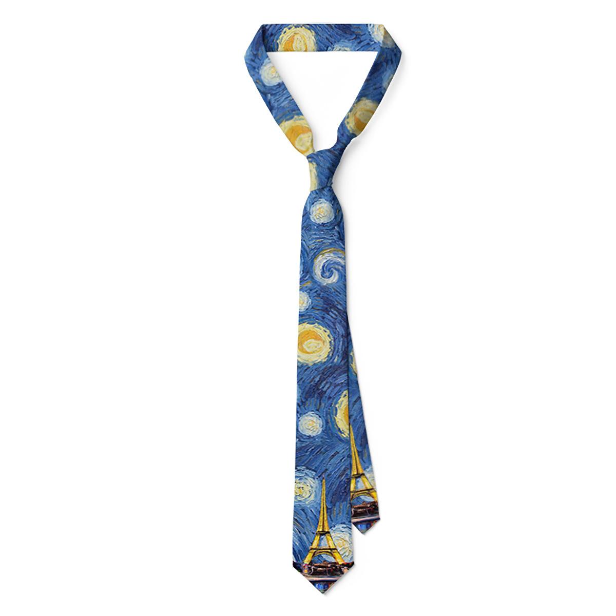 Printed Tie 8cm Men's Printed Fashion Korean Style Trendy Tie Wedding Casual Tie
