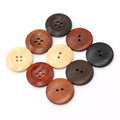 Factory Spot Goods Four-Eye round Edge Wooden Button Natural Button Coat Shirt Coat Button Button