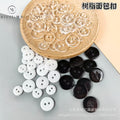 Button Coat Coat Buckle Shirt All-Match Small Pad Buckle round Two-Eye Bread Small Button Transparent Resin Button