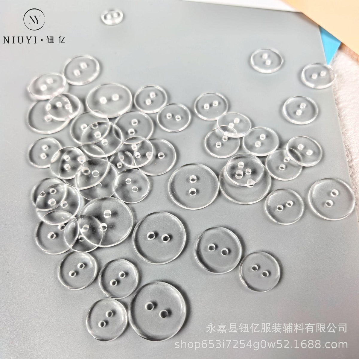 Button Coat Coat Buckle Shirt All-Match Small Pad Buckle round Two-Eye Bread Small Button Transparent Resin Button