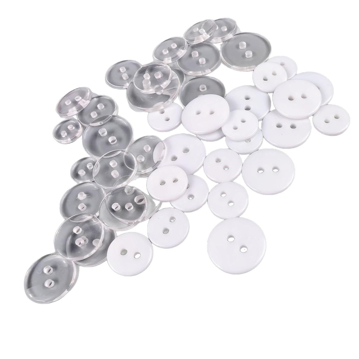 Button Coat Coat Buckle Shirt All-Match Small Pad Buckle round Two-Eye Bread Small Button Transparent Resin Button