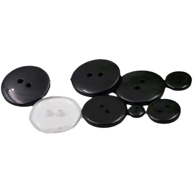 Button Coat Coat Buckle Shirt All-Match Small Pad Buckle round Two-Eye Bread Small Button Transparent Resin Button