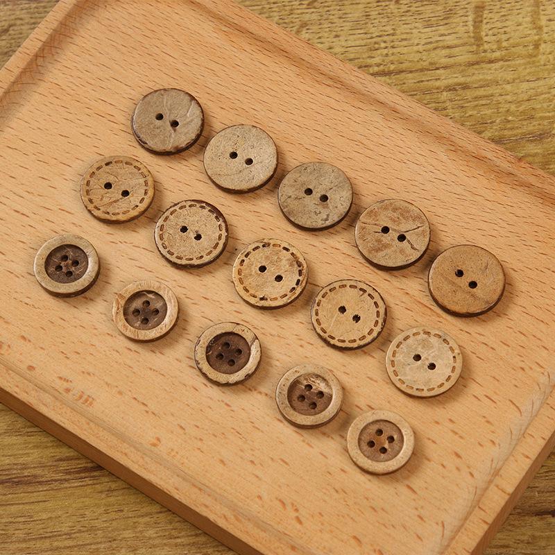 Button Button Children's Wooden Shirt Button Raw Wood Sweater Natural Coconut Button Baby Clothes Cute Button