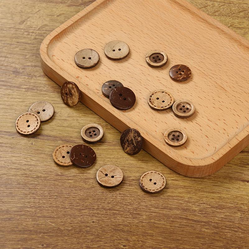 Button Button Children's Wooden Shirt Button Raw Wood Sweater Natural Coconut Button Baby Clothes Cute Button