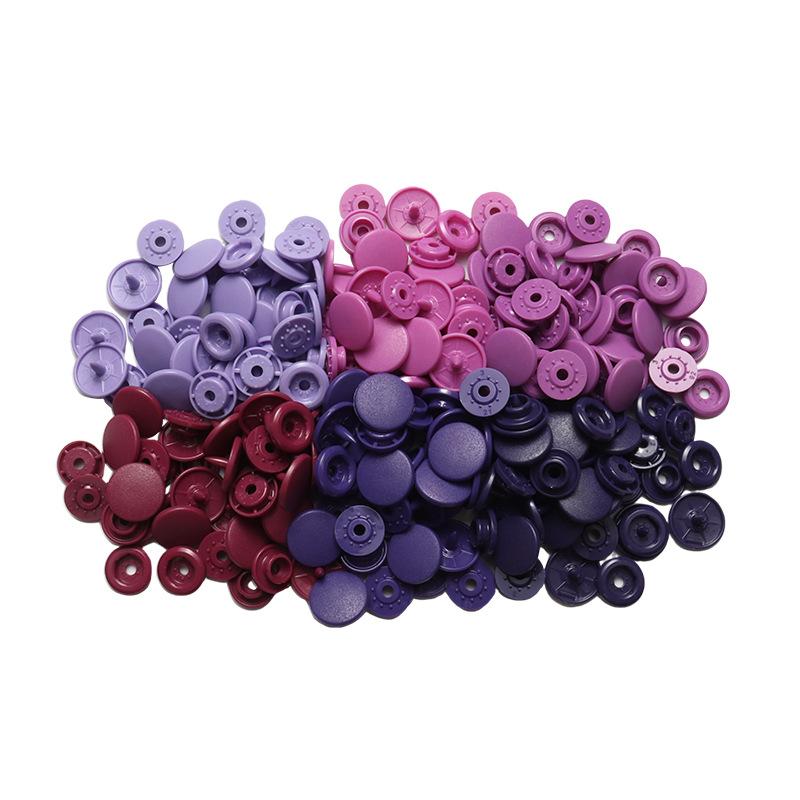 60 Color Frosted Glossy T5 Plastic Four-Joint Buckle Small Batch Snap Button Color Sample Environmental Protection Pom Baby Resin Four-Joint Buckle