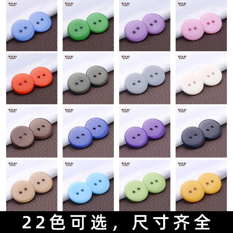 Wholesale Spot Color Two-Eye Bread Buckle Suit Placket Cuff Small Button Children's Clothes Shirt Resin Button