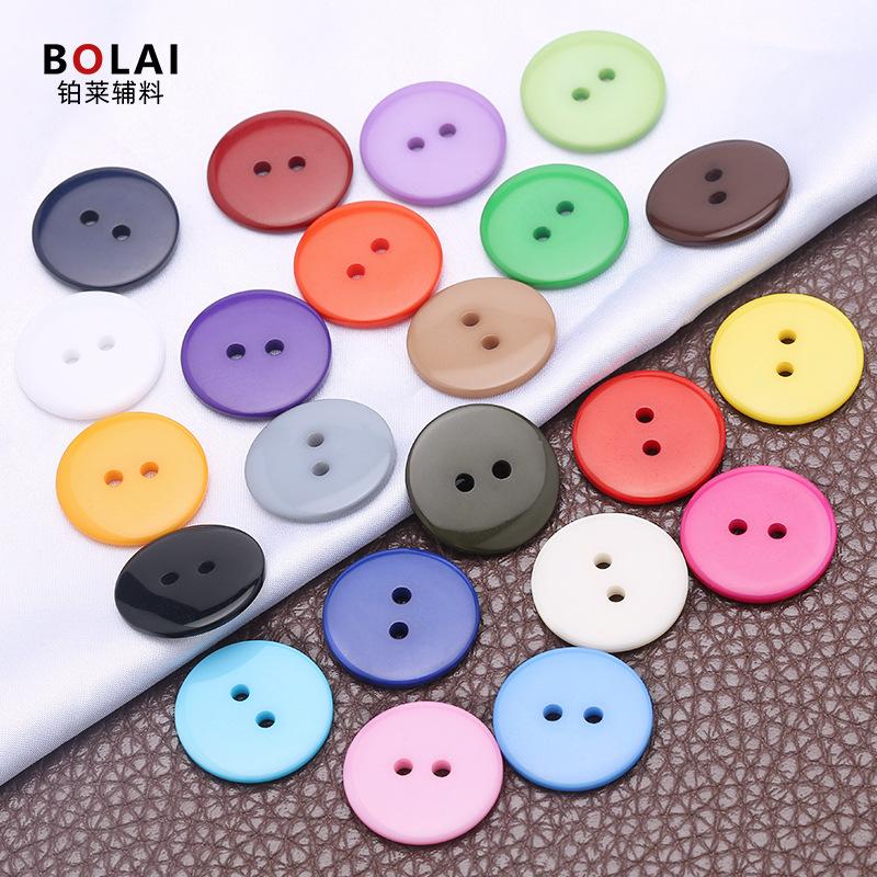 Wholesale Spot Color Two-Eye Bread Buckle Suit Placket Cuff Small Button Children's Clothes Shirt Resin Button