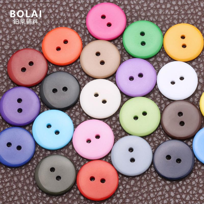Wholesale Spot Color Two-Eye Bread Buckle Suit Placket Cuff Small Button Children's Clothes Shirt Resin Button