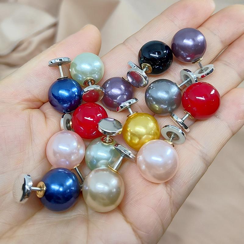 Pearl Shirt Buckle Flat Nail-Free Detachable Sweater Shirt Cardigan Decorative Hidden Buckle Invisible Seamless Brooch Pin