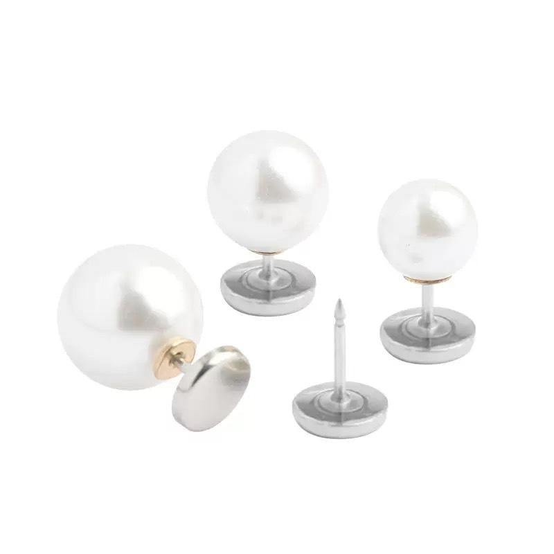 Pearl Shirt Buckle Flat Nail-Free Detachable Sweater Shirt Cardigan Decorative Hidden Buckle Invisible Seamless Brooch Pin