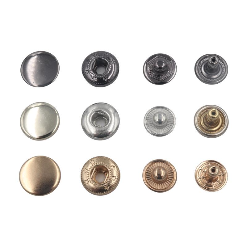 Three-Piece Copper round Metal Button, 831 Lower Buttons, Small Fragrance Clothing Hidden Buckle Accessories, round Buttons for Children and Mothers