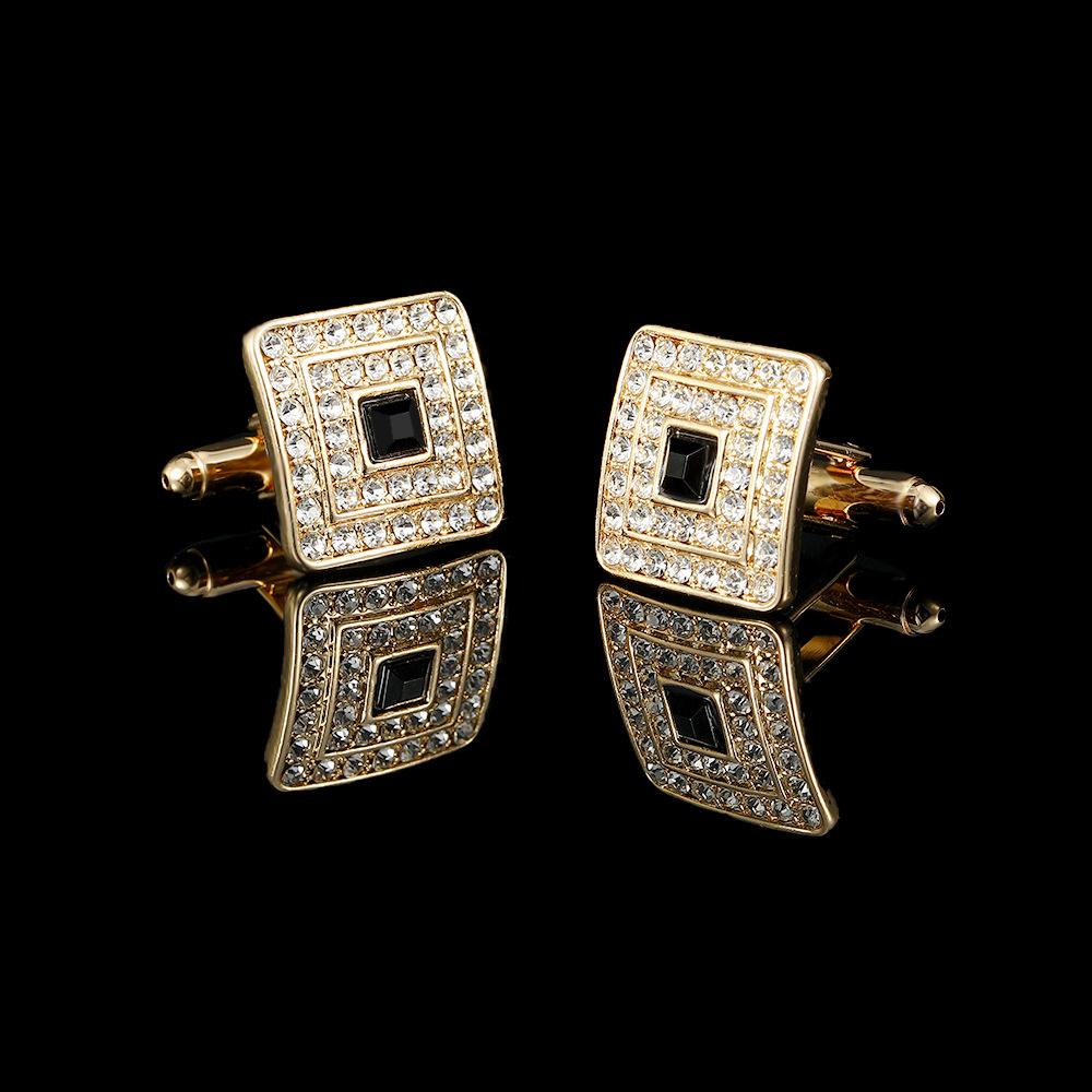 European and American Crown Diamond Blue Crystal Cufflinks Fashion Trendy Men's and Women's Suit Suit Style Shirt Cufflinks Accessories