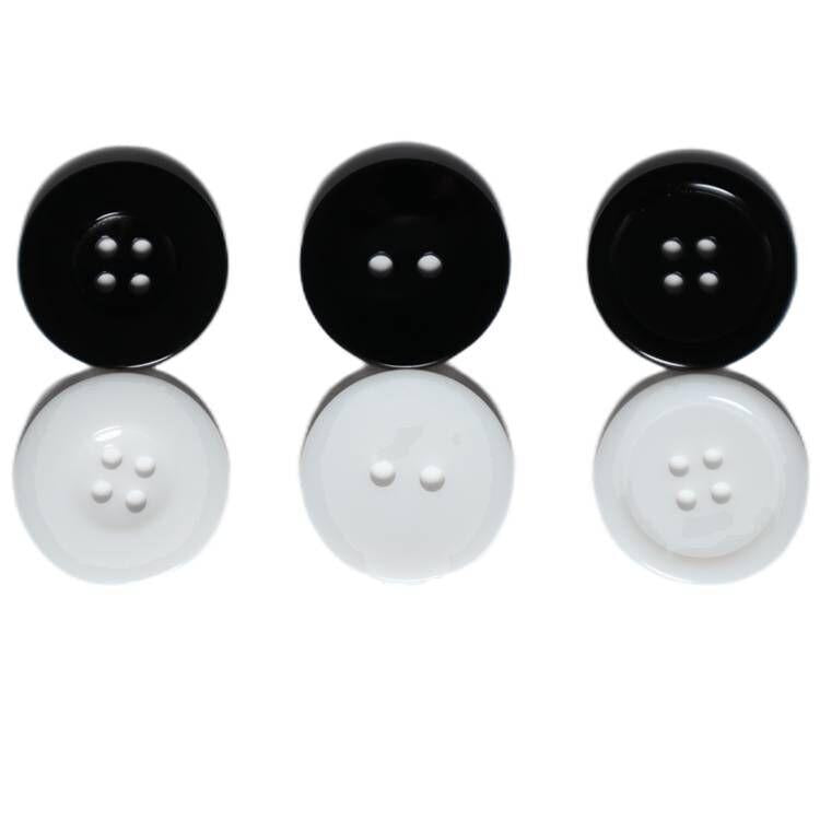 Bowl-Shaped Thin-Brimmed Wide-Brimmed Resin Buttons Wholesale Four-Eye Black White Dyed Buttons High-End Simple Shirt Buttons