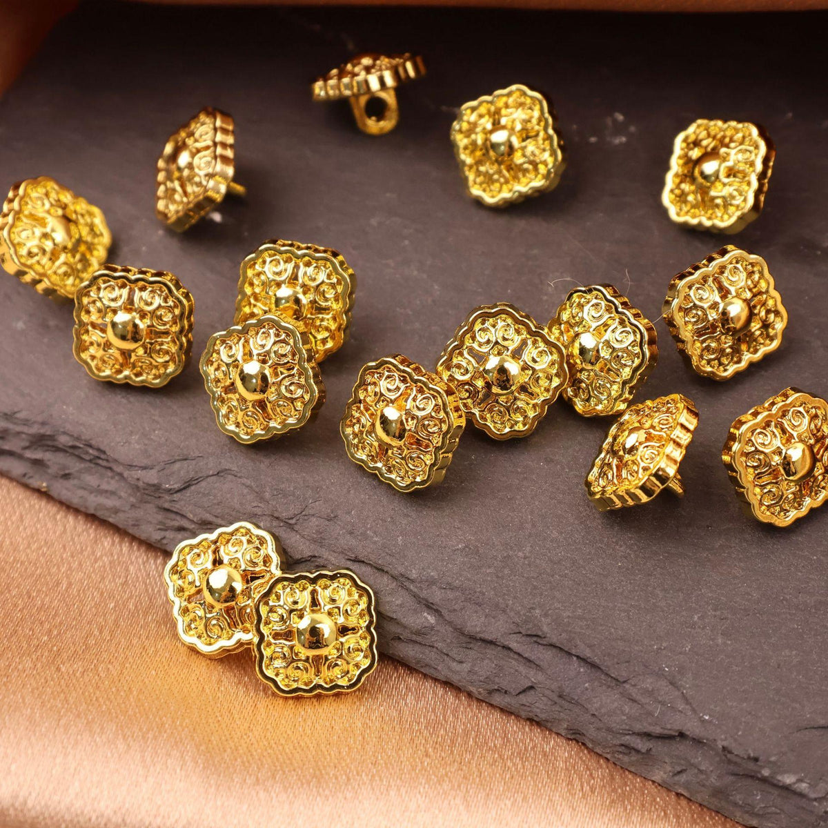 Metal Buckle National Style Small Square Buckle Hanfu Cheongsam Cufflinks Button Ming Song Style All-Match Button Plate Buckle