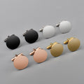 Cross-Border New Stainless Steel Mirror Polished round Cufflinks Cufflinks Men's Simple Shirt Button Cufflinks