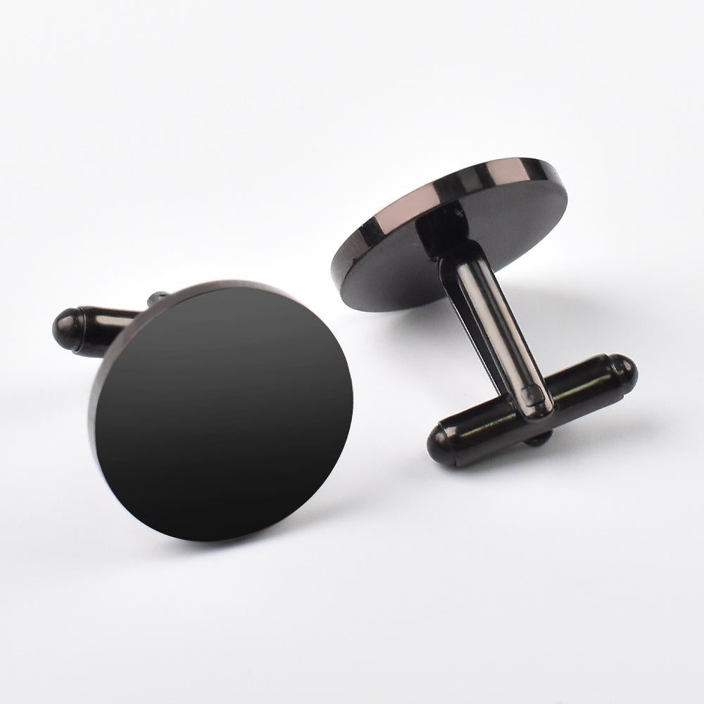 Cross-Border New Stainless Steel Mirror Polished round Cufflinks Cufflinks Men's Simple Shirt Button Cufflinks