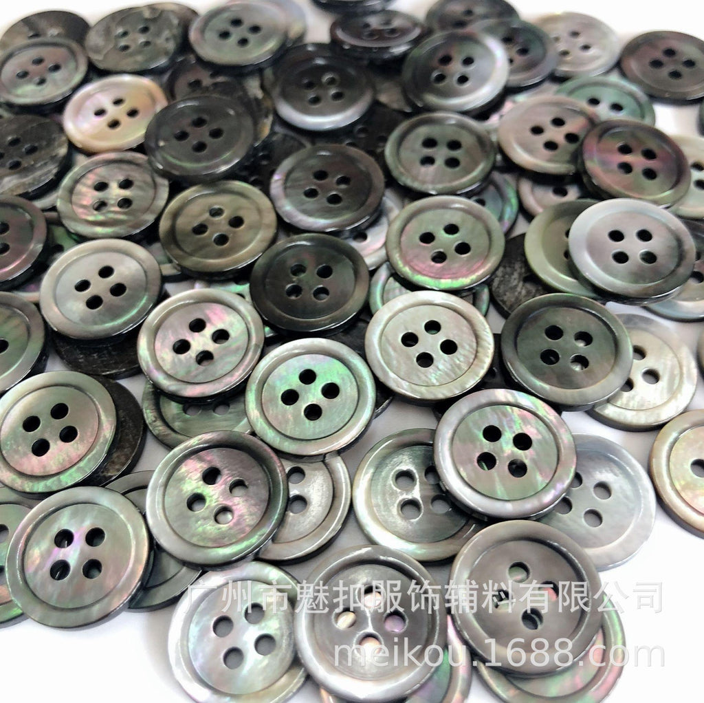 Spot Goods Taro Shell Buckle round Edge Thin Edge Shirt Button White Butterfly White Black Butterfly Shell Button River Shell Button Horseshoe Screw