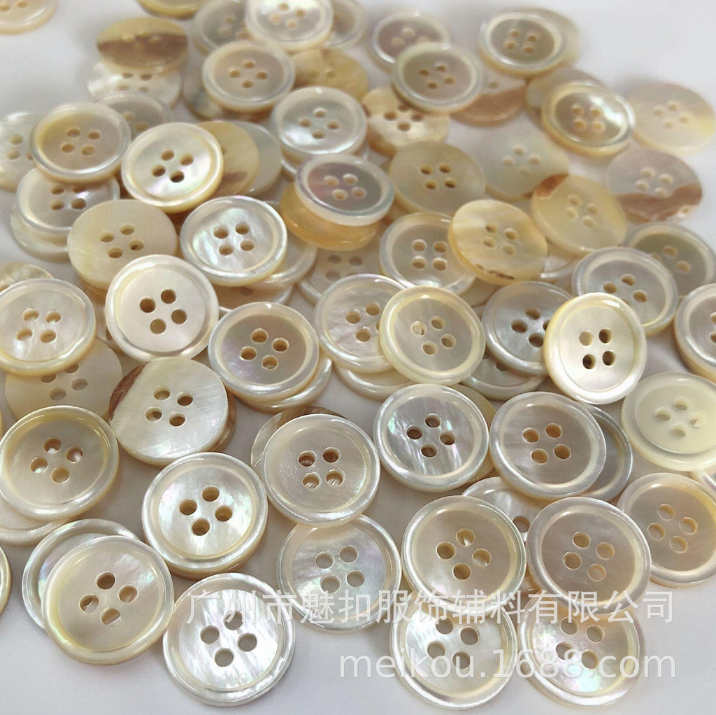 Spot Goods Taro Shell Buckle round Edge Thin Edge Shirt Button White Butterfly White Black Butterfly Shell Button River Shell Button Horseshoe Screw