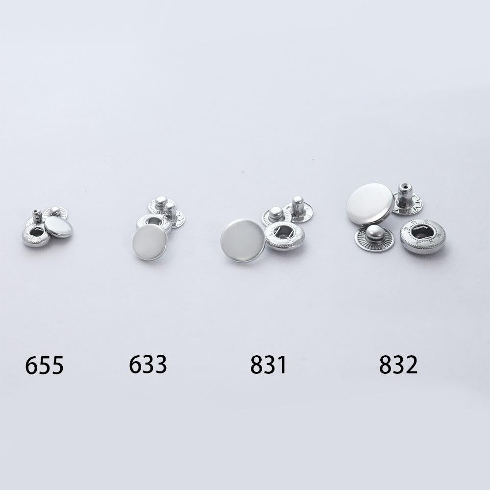 Four-Joint Buckle Copper Classic Simple Metal Snap Button Stainless Steel Surface Buckle Seam-Free Bottom Buckle Clothing Accessories Mother and Child Buckle